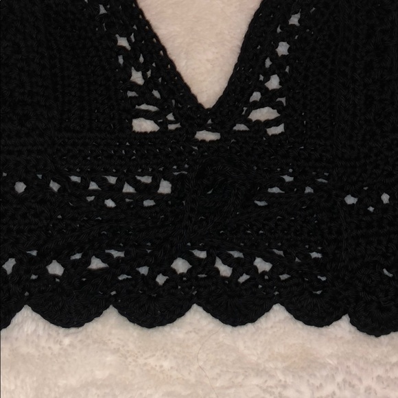 Crochet Black Halter Top - Picture 3 of 3